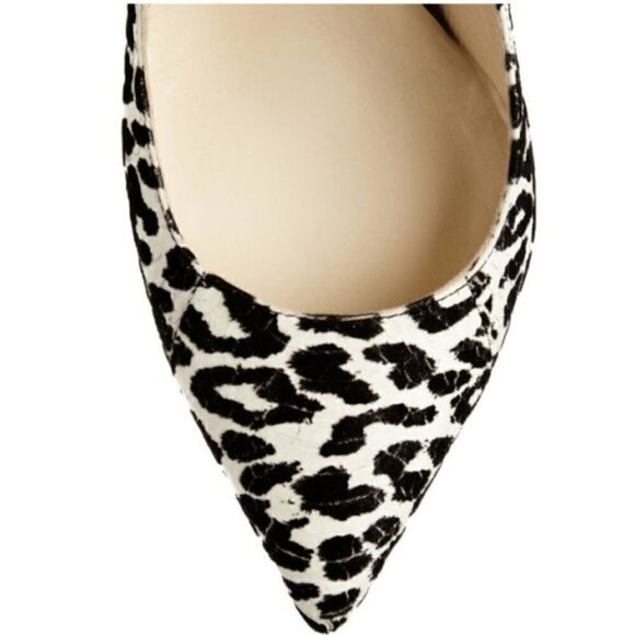 Brian Atwood White Lilith Snakeskin Leather Leopard Print Slingback Pumps - 5US - Picture 6 of 16